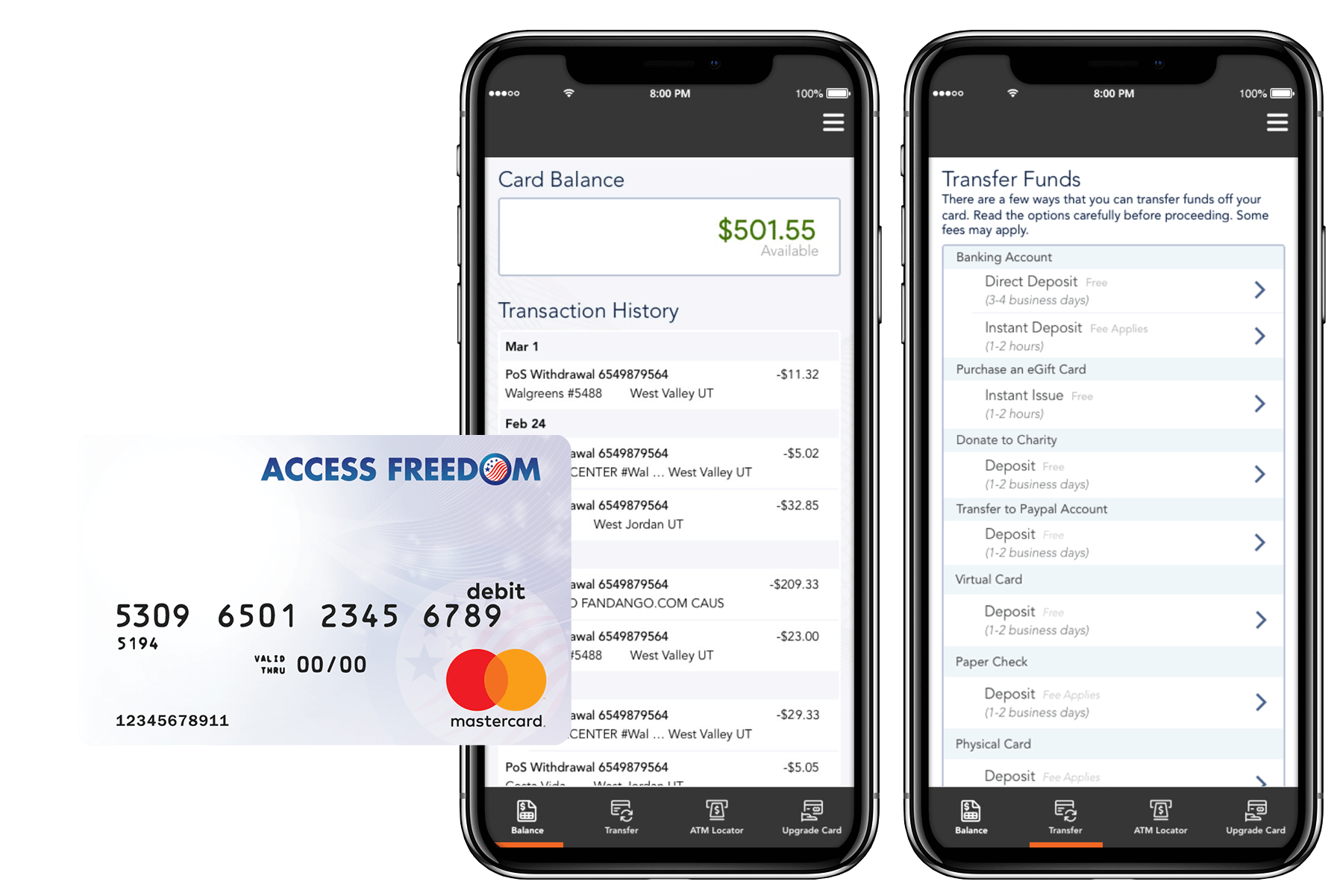 Access Freedom card and Currencie app